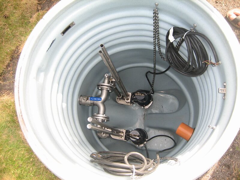 Inside of clean sump pump